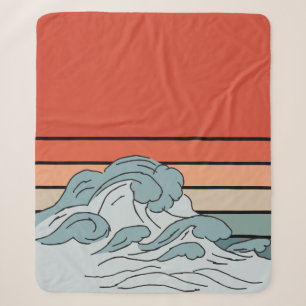 Farbenfrohe Ozeanwellen Ästhetik mit Beach Wi Sherpadecke