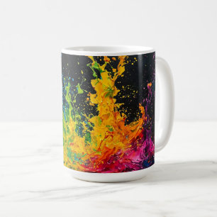 Farbenfrohe Paint Splash Kaffeetasse
