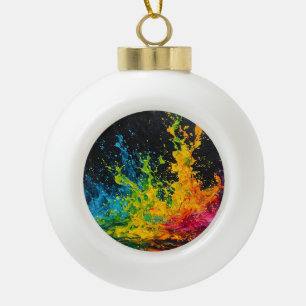 Farbenfrohe Paint Splash Keramik Kugel-Ornament