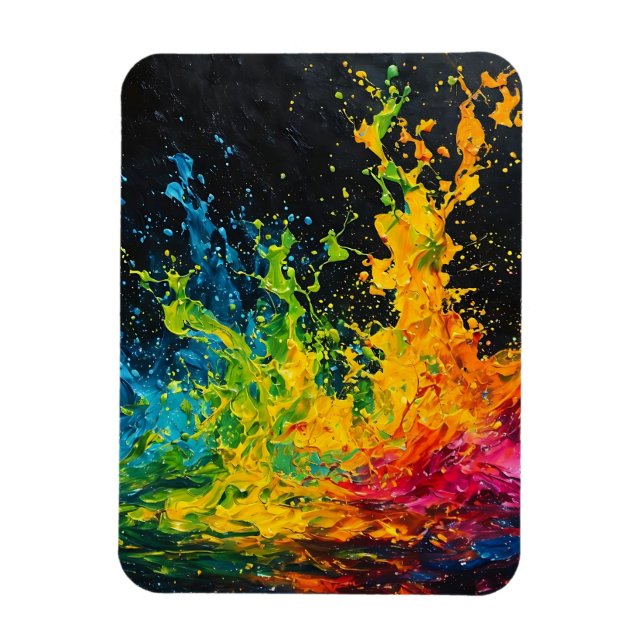 Farbenfrohe Paint Splash Magnet (Vertikal)