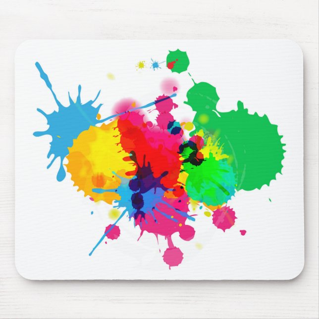 Farbenfrohe Paint Splash Mousepad (Vorne)
