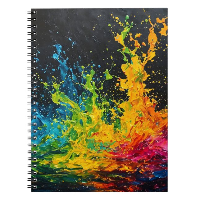 Farbenfrohe Paint Splash Notizblock (Vorderseite)
