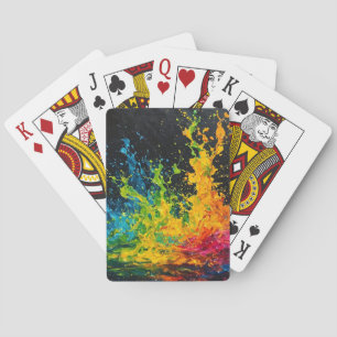 Farbenfrohe Paint Splash Spielkarten
