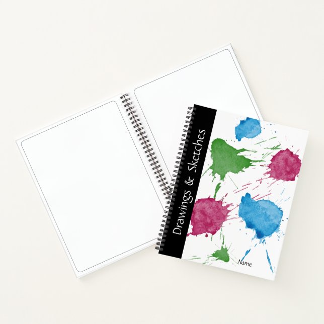 Farbenfrohe Paint Spritzers Spiral Notebook Notizbuch (Innenseite)