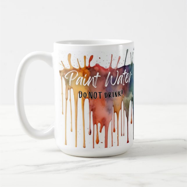 Farbenfrohe Paint Water Tasse - Funny Artist Gift (Links)