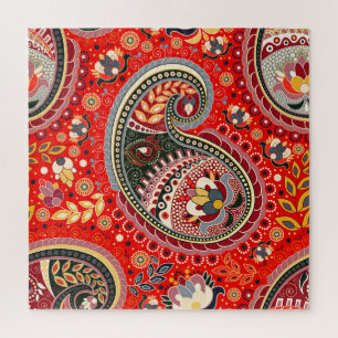 Farbenfrohe Paisley Indian Seamless Patches