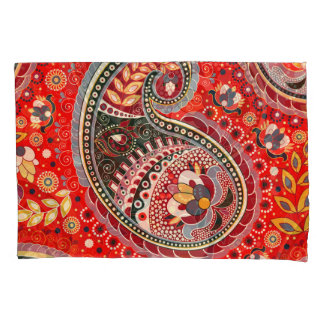 Farbenfrohe Paisley Indian Seamless Patches Kissenbezug