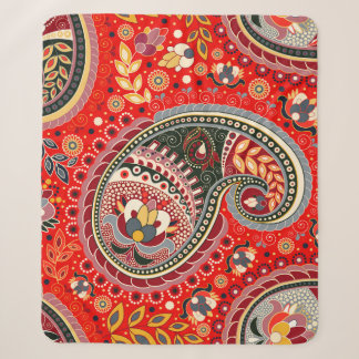 Farbenfrohe Paisley Indian Seamless Patches Sherpadecke