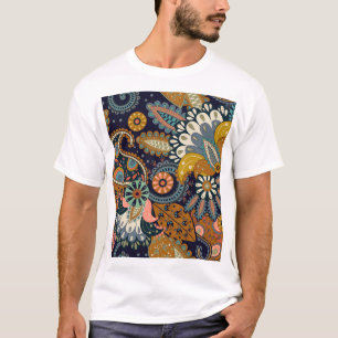 Farbenfrohe Paisley: Indische Tapete mit Blumenmus T-Shirt