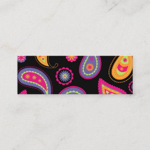 Farbenfrohe Paisley nahtloses Muster Mini Visitenkarte