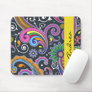 Farbenfrohe Paisley, Paisley Pattern, Ihr Name Mousepad