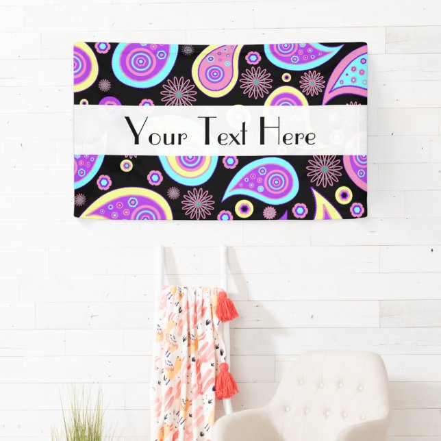 Farbenfrohe Paisley, Paisley Pattern, Persisches P Banner (Insitu)