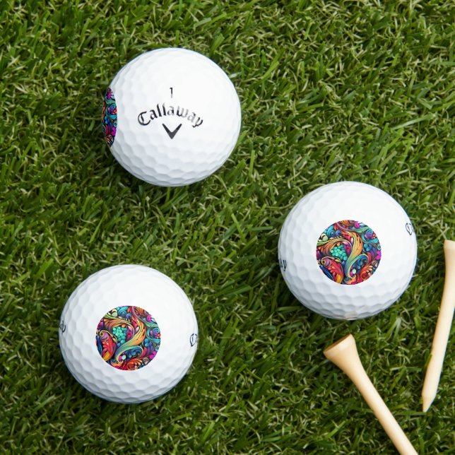Farbenfrohe Paisley Pattern Golfball (Insitu Gras)