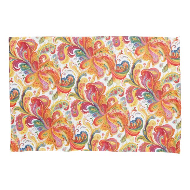 Farbenfrohe Paisley Pattern Kissenbezug (Vorderseite)