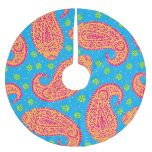 Farbenfrohe Paisley Pattern Polyester Weihnachtsbaumdecke