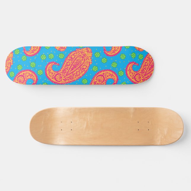 Farbenfrohe Paisley Pattern Skateboard (Horizontal)