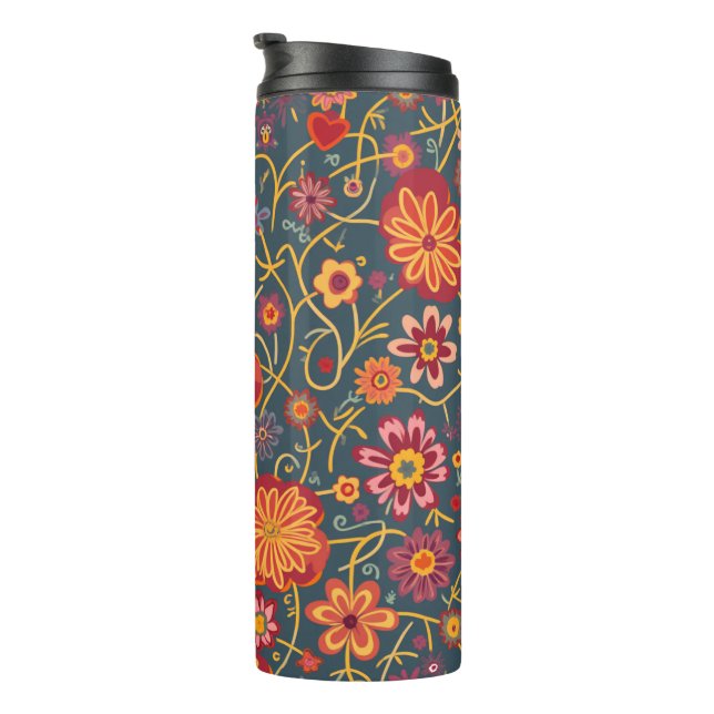 Farbenfrohe Paisley Stainless Steel Vacuum Thermosbecher (Nach rechts gedreht)
