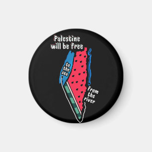 farbenfrohe Palästina-Wassermelonen-Kartengrafikde Magnet