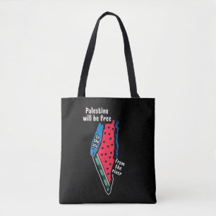farbenfrohe Palästina-Wassermelonen-Kartengrafikde Tasche