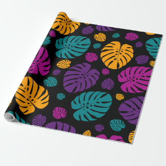 Farbenfrohe Palm-Blätter Geschenkpapier