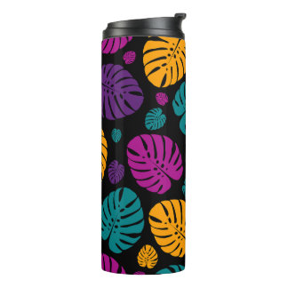 Farbenfrohe Palm-Blätter Thermosbecher