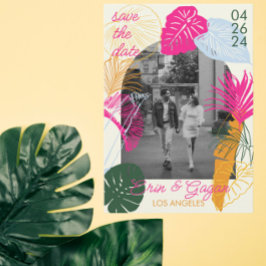 Farbenfrohe Palmen Save The Date