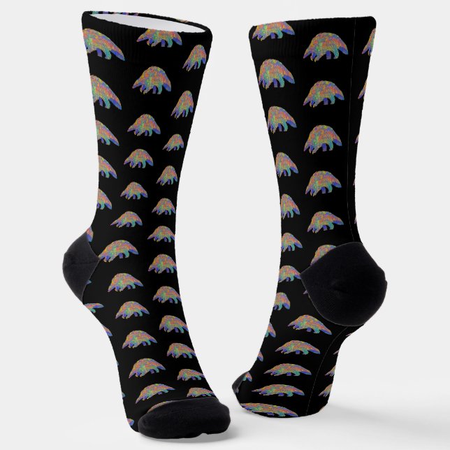 Farbenfrohe Pangolin Socken (Gewinkelt)