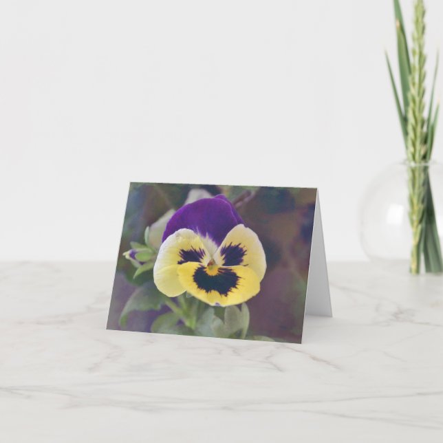 Farbenfrohe Pansy-Blume aus dem Garten Gertie Karte (Vorderseite)