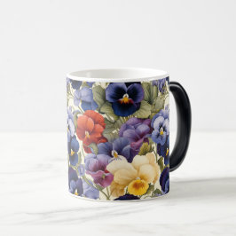 Farbenfrohe Pansy Floral Nahtlose Blume Verwandlungstasse