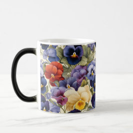 Farbenfrohe Pansy Seamless Floral Elegante Verwandlungstasse