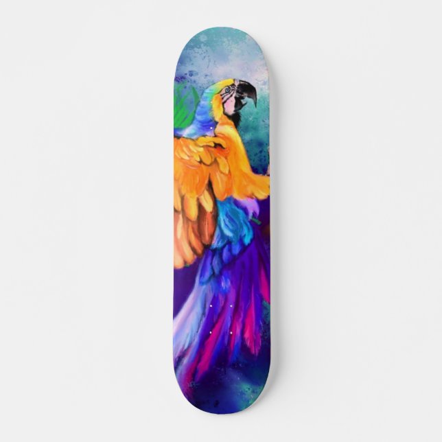 Farbenfrohe Papagei-Skateboard - Malerei Skateboard (Vorne)
