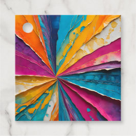 Farbenfrohe Papier Collage Art Gift Tags Geschenkanhänger