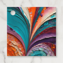 Farbenfrohe Papier Collage Art Gift Tags Geschenkanhänger