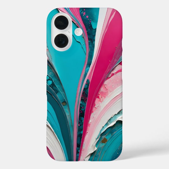 Farbenfrohe Papier Collage Art iPhone Fall iPhone 16 Hülle (Rückseite)