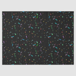 Farbenfrohe Papier Confetti auf schwarz | Gewebepa