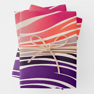Farbenfrohe Papierblätter für tierische Prints Geschenkpapier Set