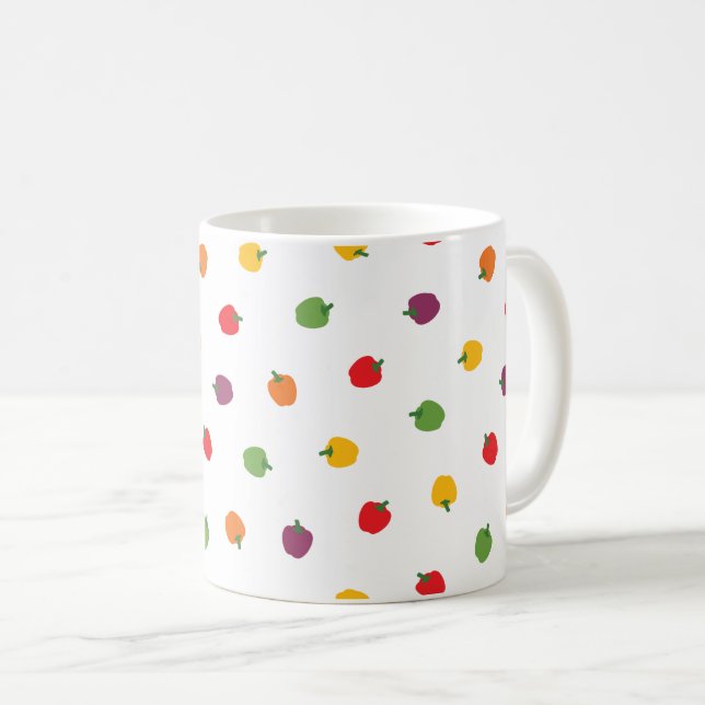 Farbenfrohe Paprikaschoten Kaffeetasse (VorderseiteRechts)