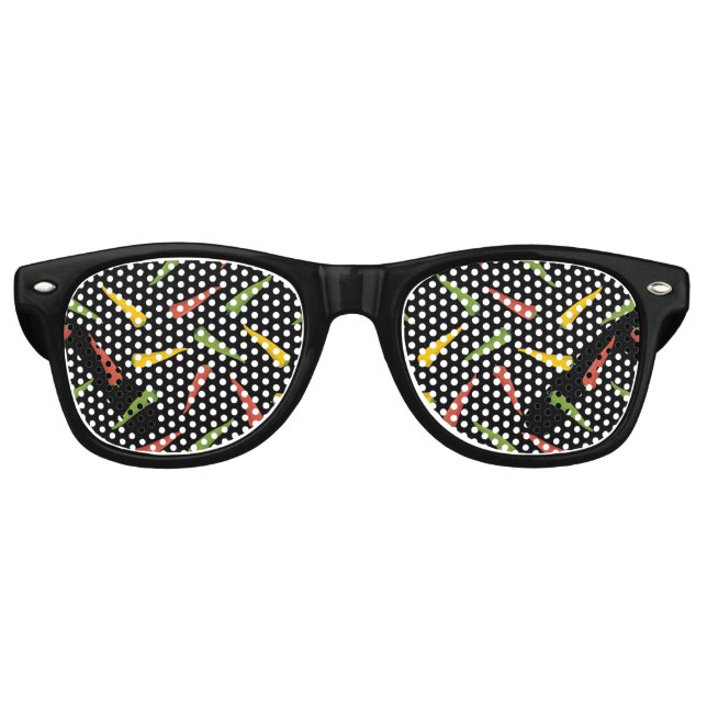 Farbenfrohe Paprikaschoten Muster Partybrille (Vorderseite)