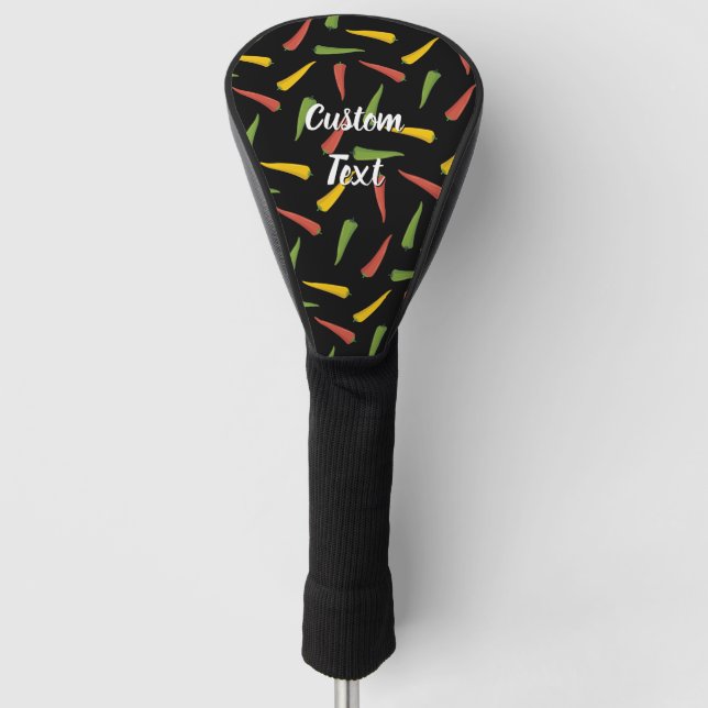 Farbenfrohe Paprikaschoten Pattern Golf Head Cover Golf Headcover (Vorderseite)