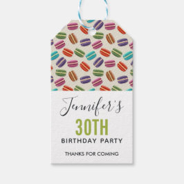 Farbenfrohe Pariser Macarons Muster Geburtstag Geschenkanhänger
