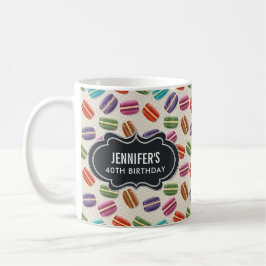 Farbenfrohe Pariser Macarons Muster Geburtstag Kaffeetasse