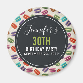 Farbenfrohe Pariser Macarons Muster Geburtstag Magnet