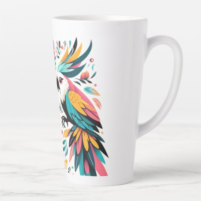 Farbenfrohe Parks Tropische Kunst Milchtasse (Rechts)