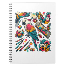 Farbenfrohe Parks Tropische Kunst Notizblock