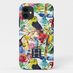 Farbenfrohe Parrosen   Anfänglich hinzufügen iPhone 11 Hülle