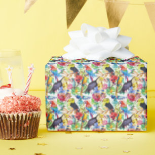 Farbenfrohe Parrosen Geschenkpapier