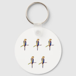 Farbenfrohe Parrot Keyring Schlüsselanhänger