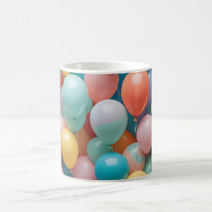 Farbenfrohe Party Balloons Muster Kaffeetasse