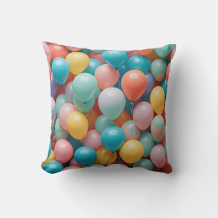 Farbenfrohe Party Balloons Muster Kissen