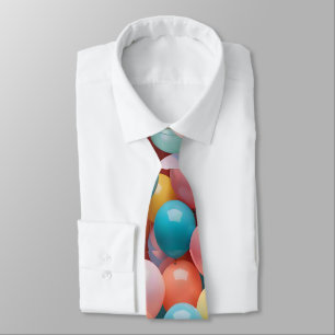 Farbenfrohe Party Balloons Muster Krawatte